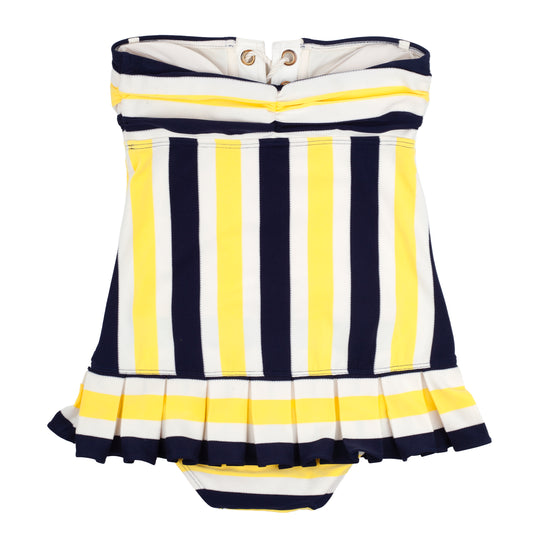 Juicy Couture Nautical Striped Corset One Piece Swimsuit
