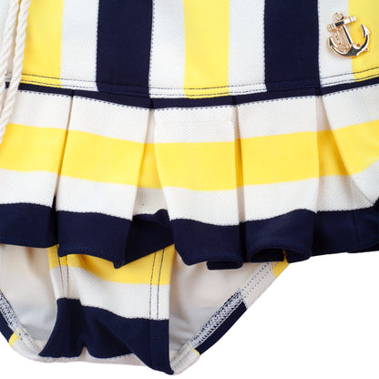 Juicy Couture Nautical Striped Corset One Piece Swimsuit