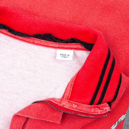 John Galliano S/S 2008 Gun & Crucifix Graphic Red Polo Shirt