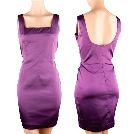 Dolce & Gabbana Purple Satin Bodycon Mini Dress