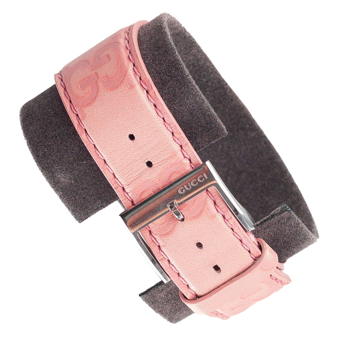 Gucci Pale Pink Monogram Vintage Leather Watch