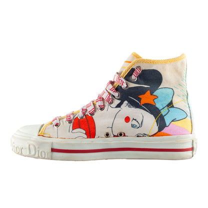 *RARE* Christian Dior S/S 2002 Cartoon Print Canvas Sneakers (36 EU)