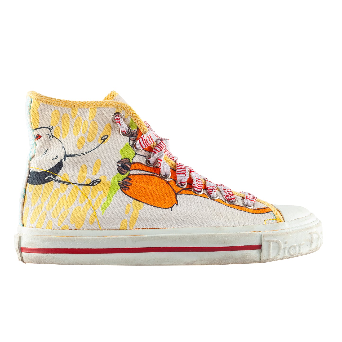 *RARE* Christian Dior S/S 2002 Cartoon Print Canvas Sneakers (36 EU)