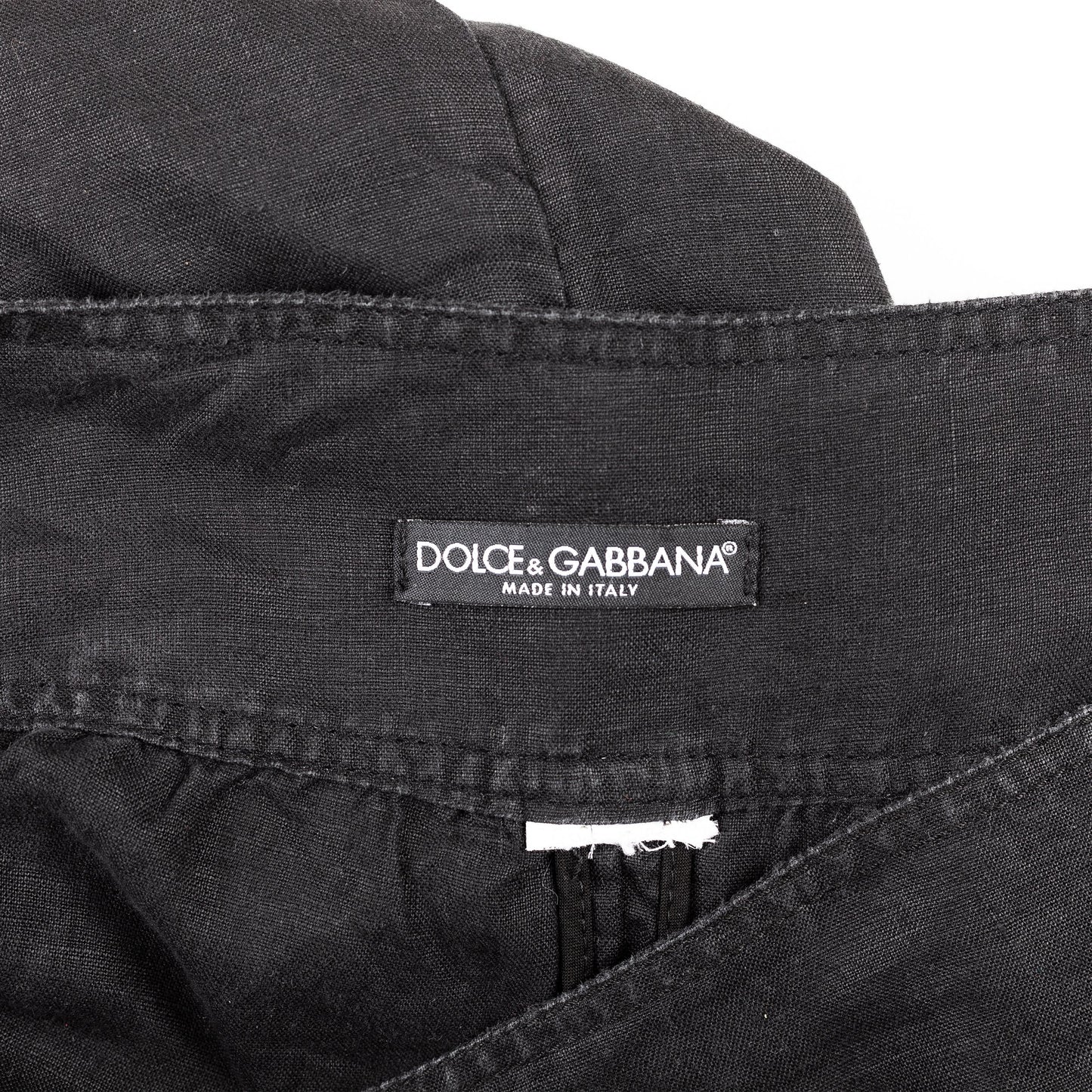 Dolce & Gabbana Linen Wrapped Cargo Black Skirt