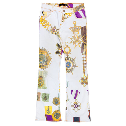 Just Cavalli Gold Label Royalty Print Cross Vintage Pants (S)