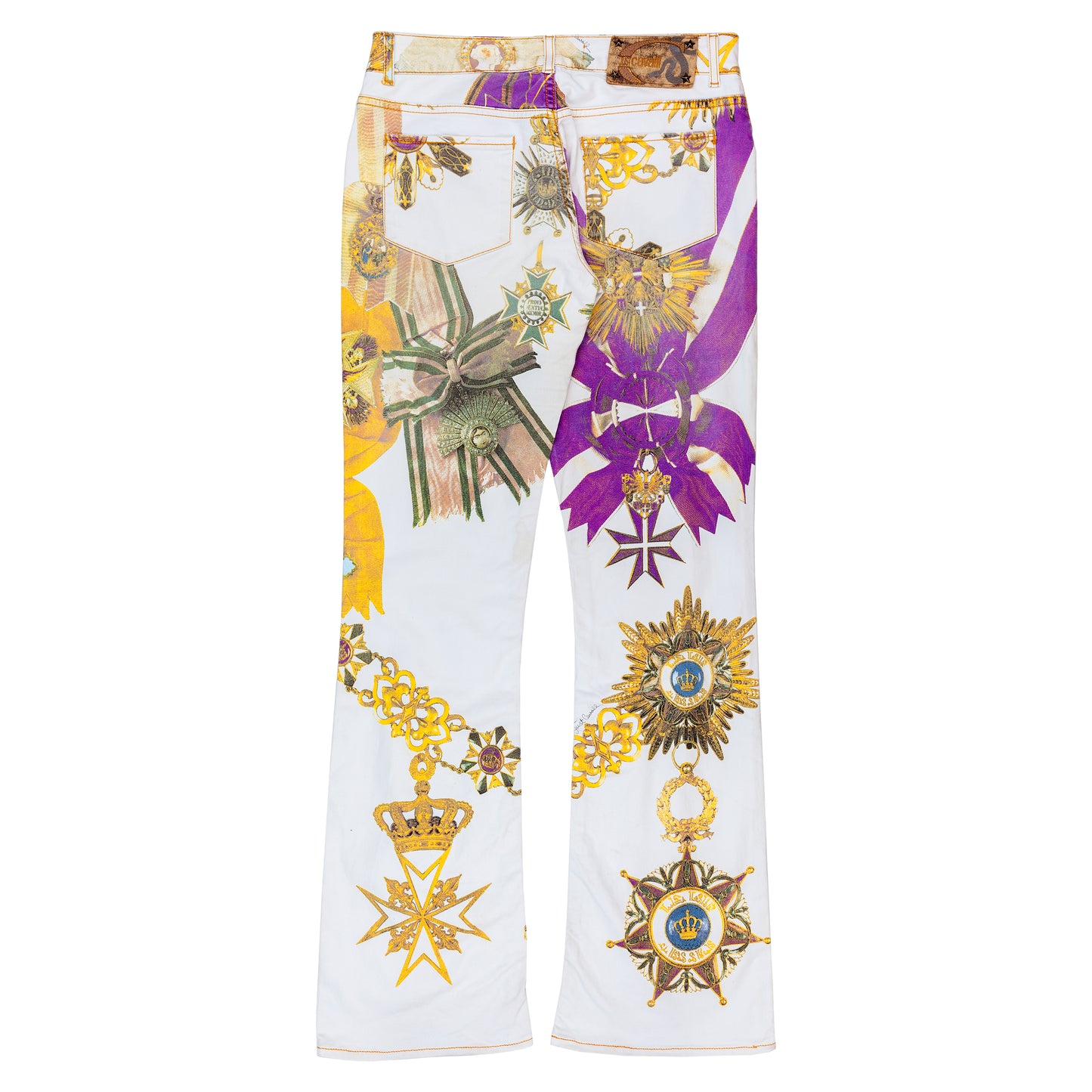 Just Cavalli Gold Label Royalty Print Cross Vintage Pants (S)