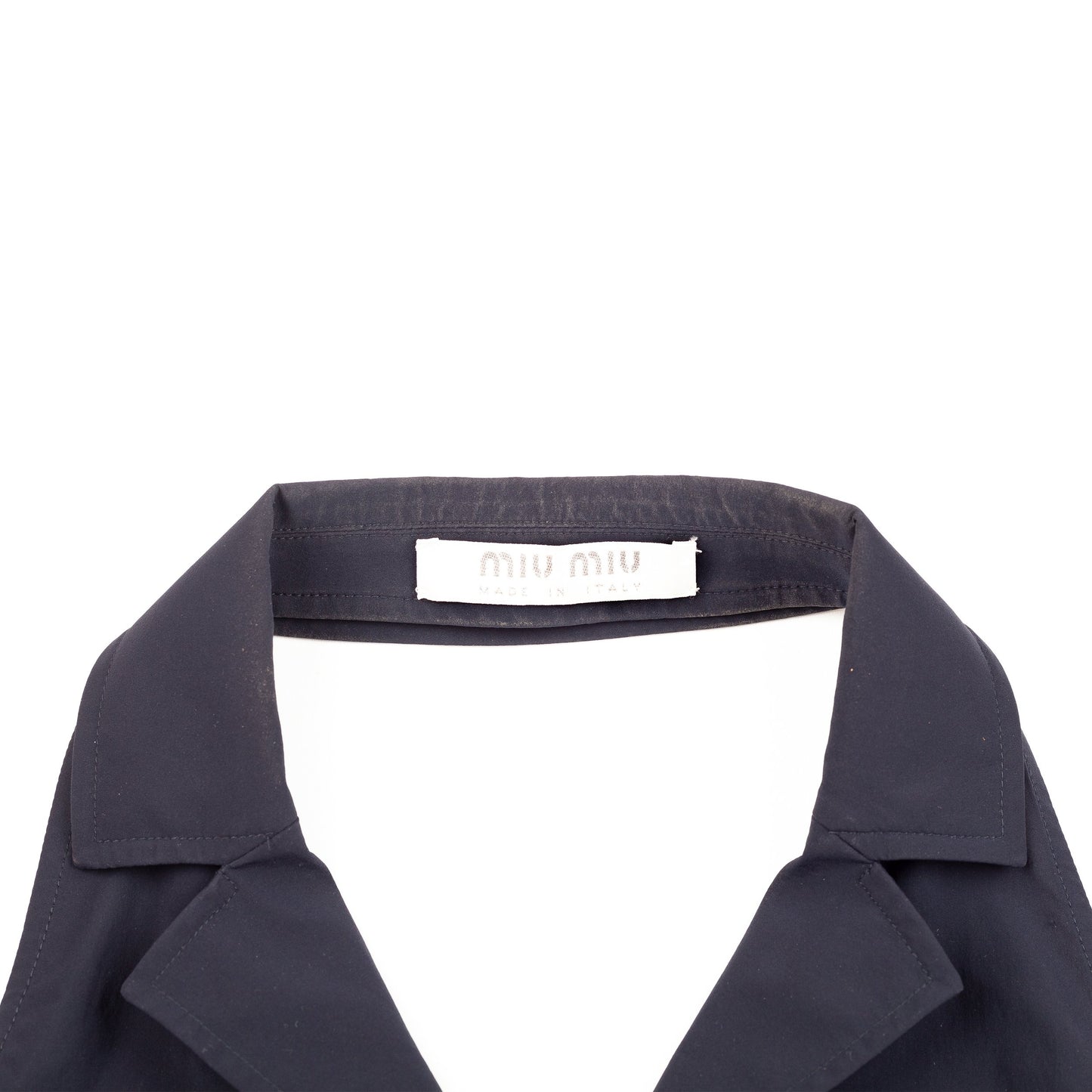 Miu Miu Halter Nylon Navy Blue Top