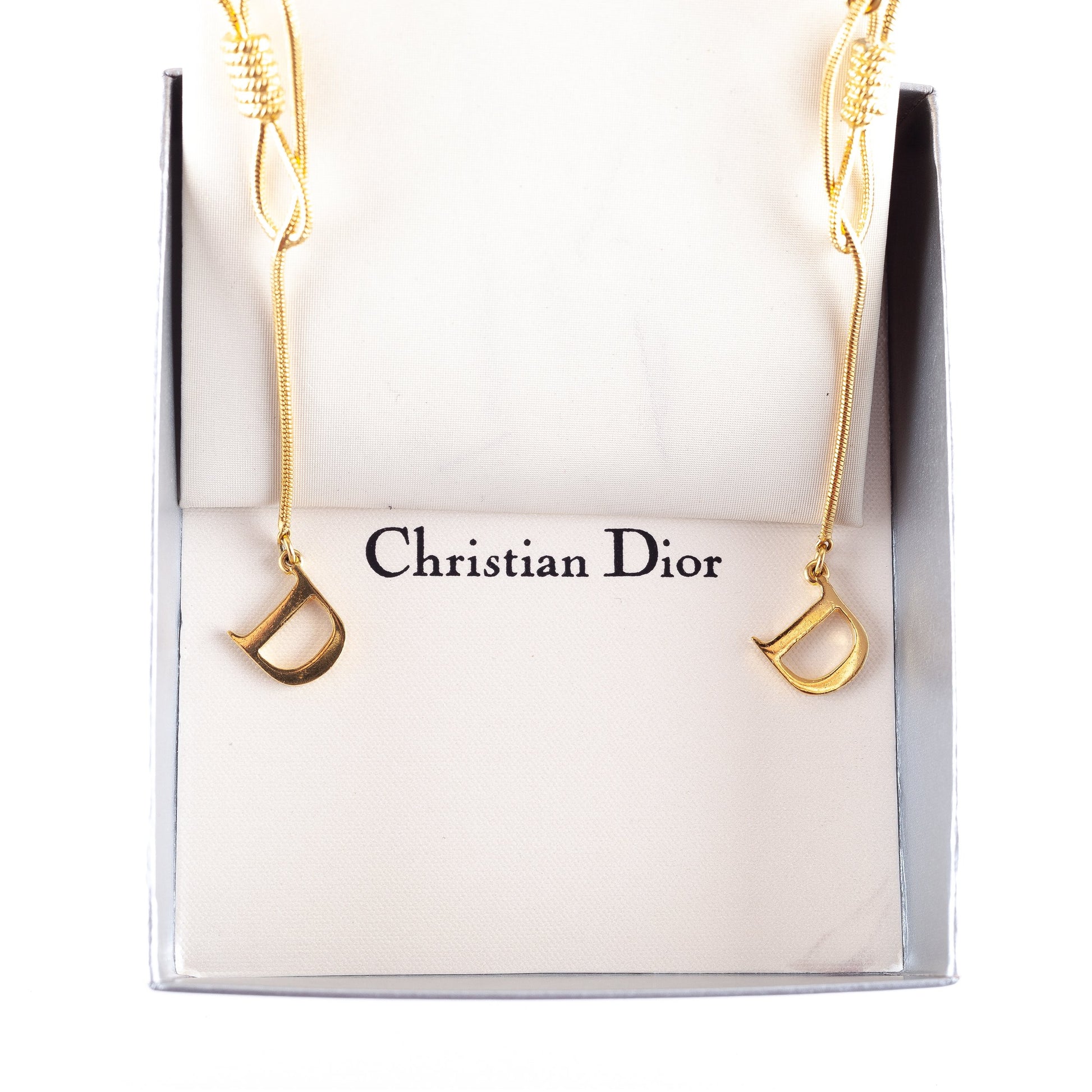 Dior “Rope” Clip On Golden Metallic Earrings