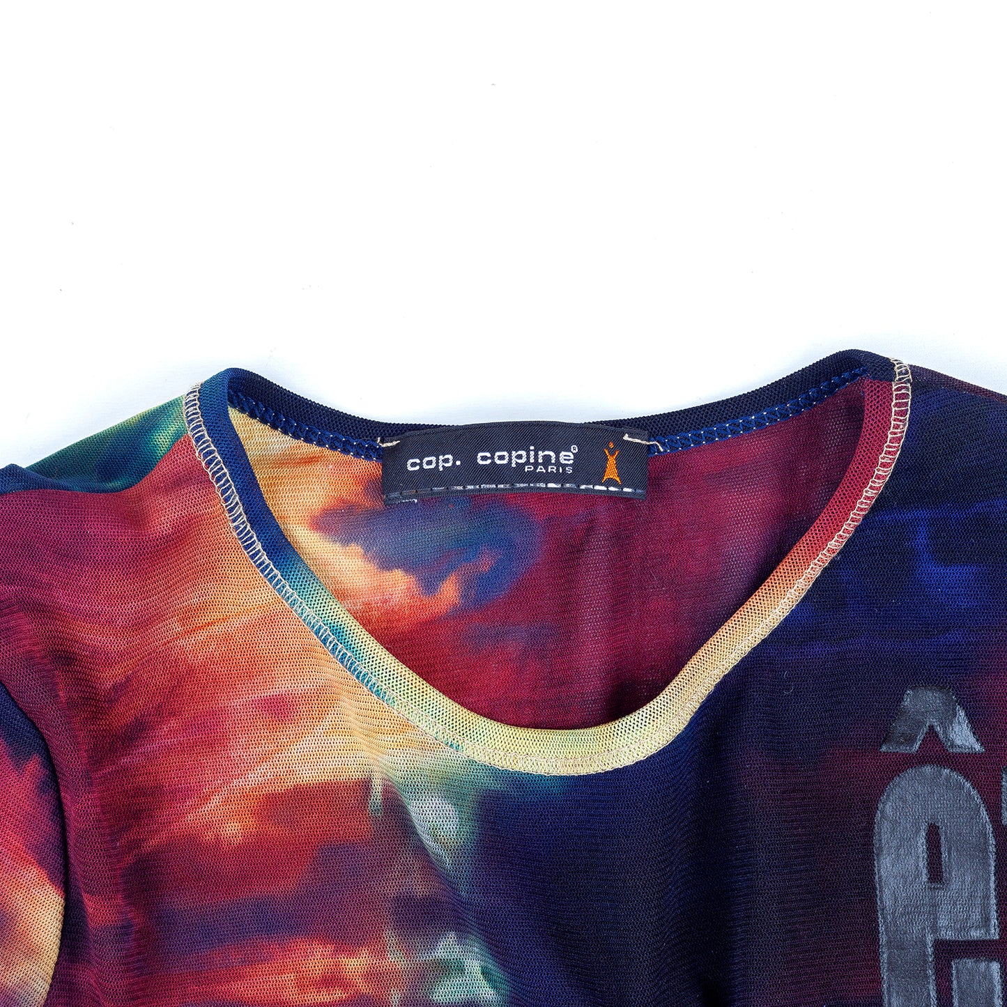 Cop Copine Tie-Dye Vintage Multicolor Mesh Top (S)