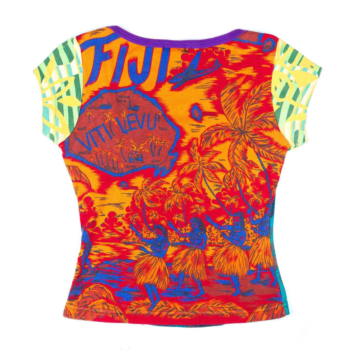 Custo Barcelona Multicolor Vintage Dragon Print Crop Top (M)