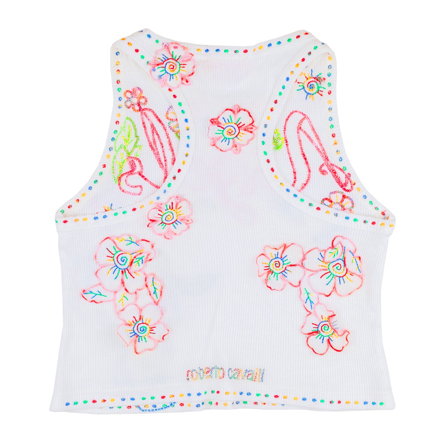 Roberto Cavalli Angels Embroidered White Tank Top (XS)