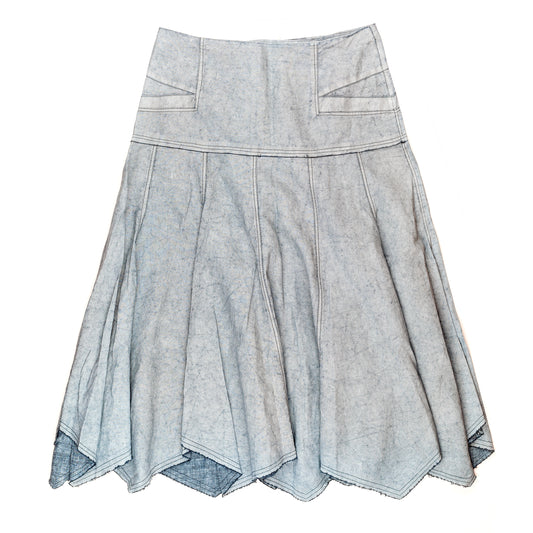 Sarah Pacini “Dirty Blue” Maxi Skirt (M)