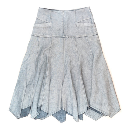 Sarah Pacini “Dirty Blue” Maxi Skirt (M)