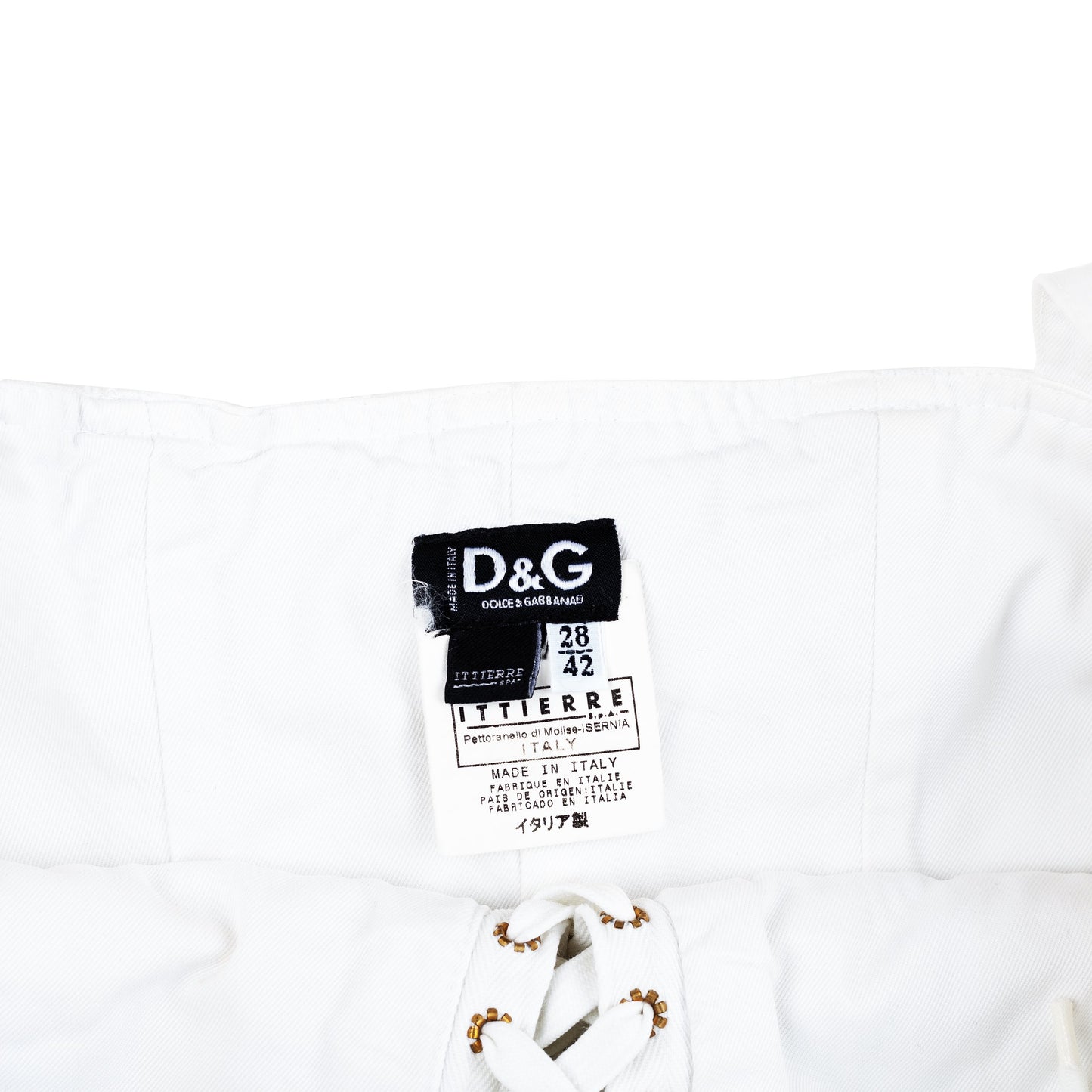 Dolce & Gabbana White Denim Bustier Top