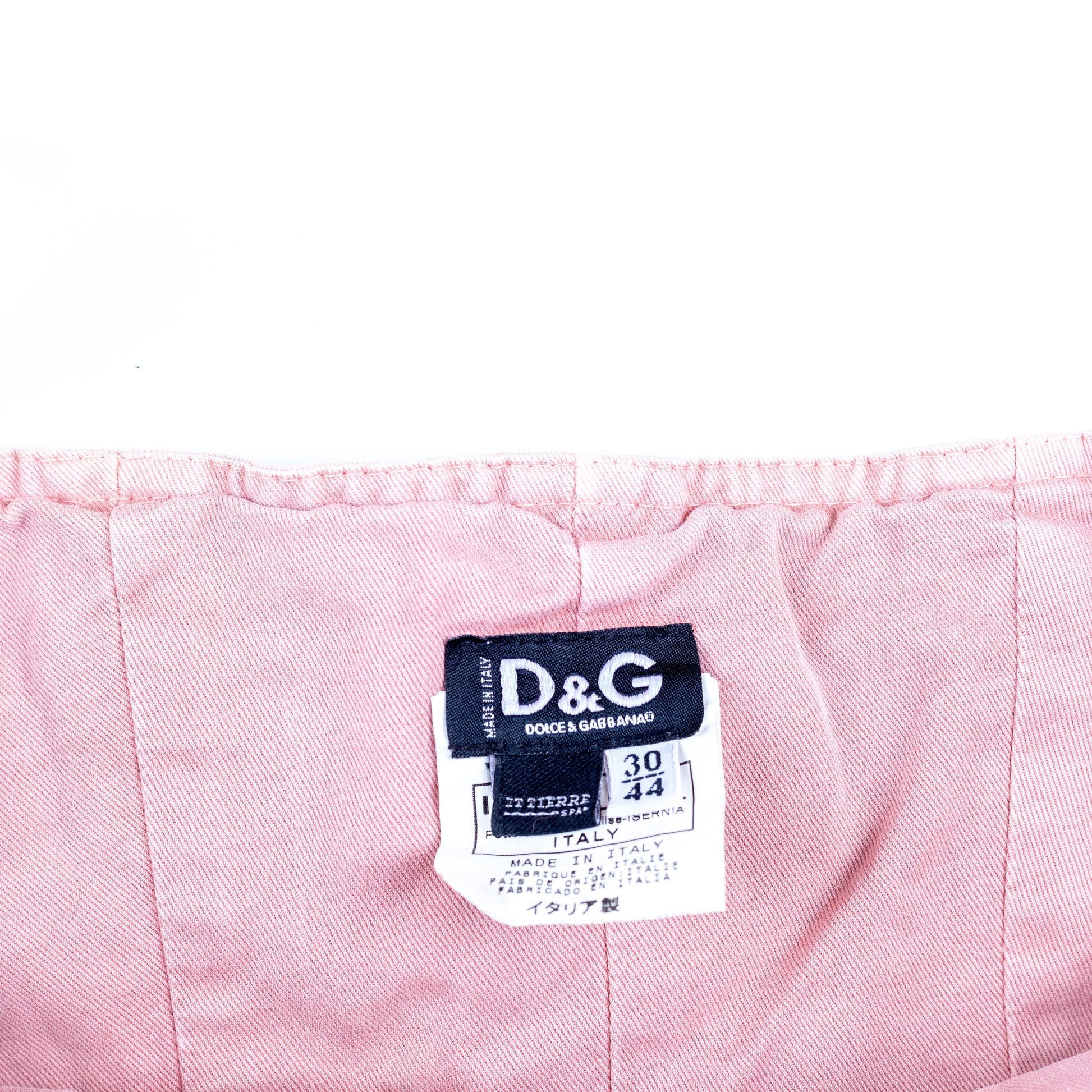 Dolce & Gabbana Pink Denim Bustier Top