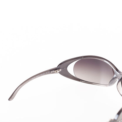 Prada SPR 051 Oval Metallic Gray Sunglasses