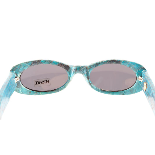 Gianni Versace Blue Snake Skin Oval Sunglasses (RARE)