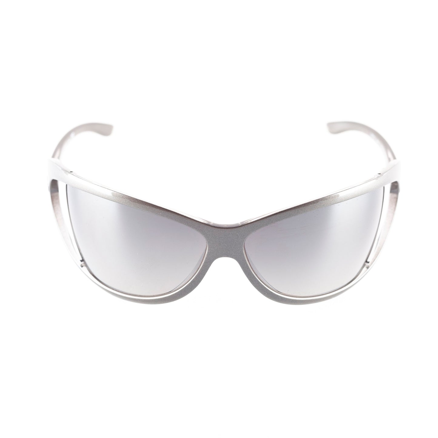 Prada SPR 051 Oval Metallic Gray Sunglasses