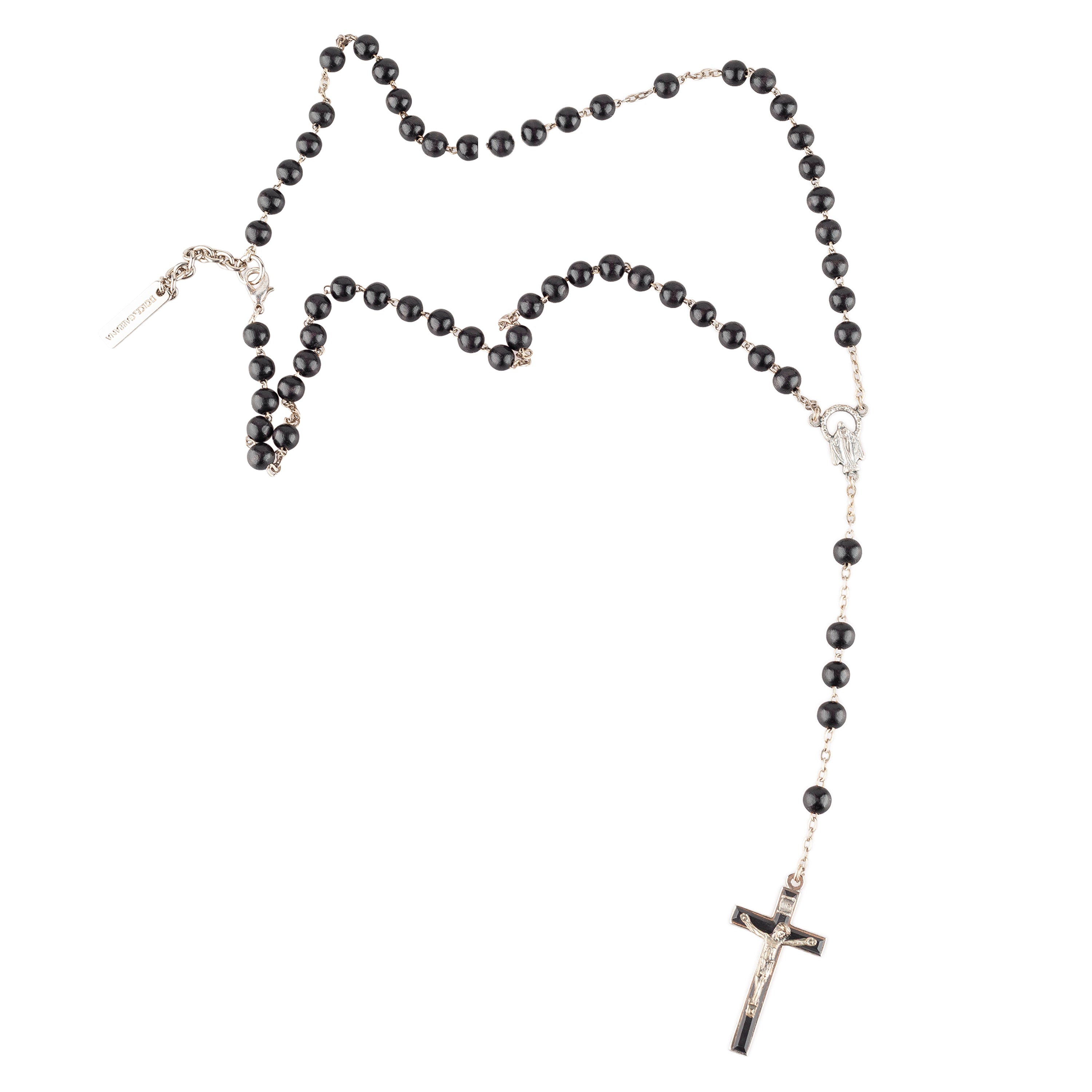 Dolce & Gabbana Vintage Black Rosary Necklace