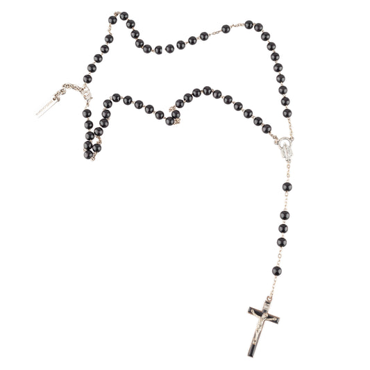 Dolce & Gabbana Vintage Black Rosary Necklace