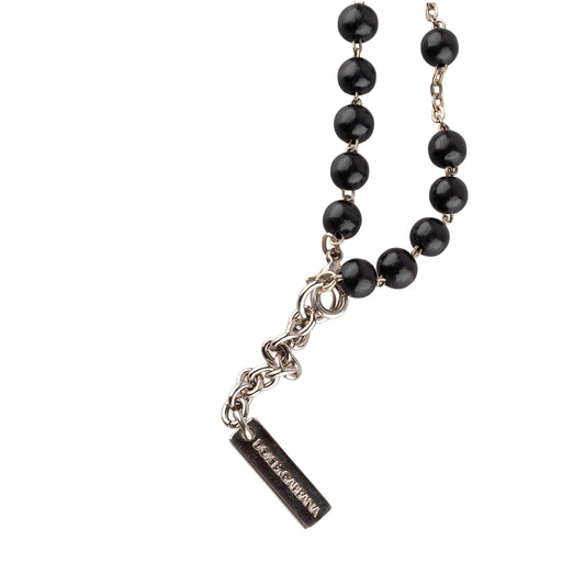 Dolce & Gabbana Vintage Black Rosary Necklace