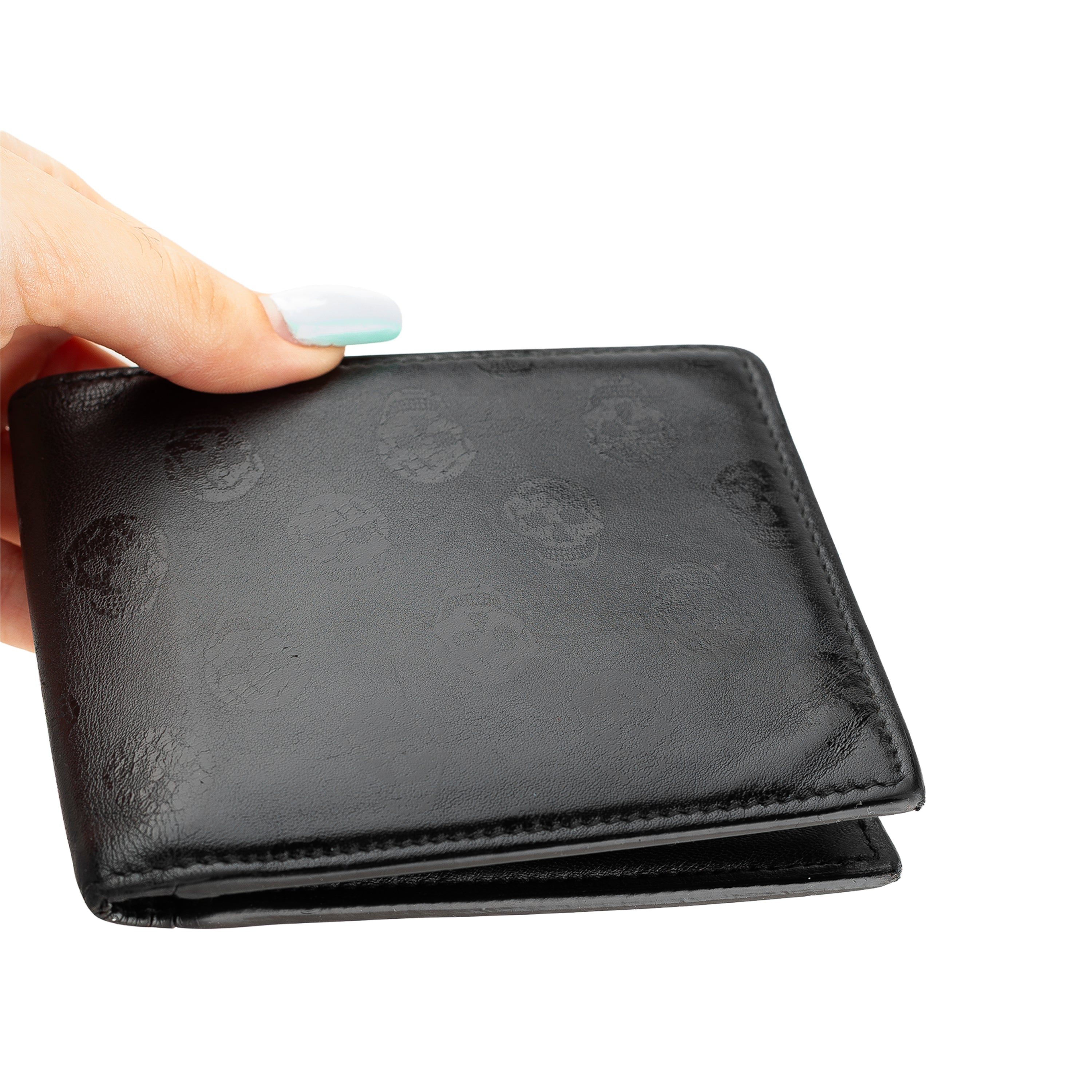 Alexander McQueen 2021 Biker Black Skull Wallet