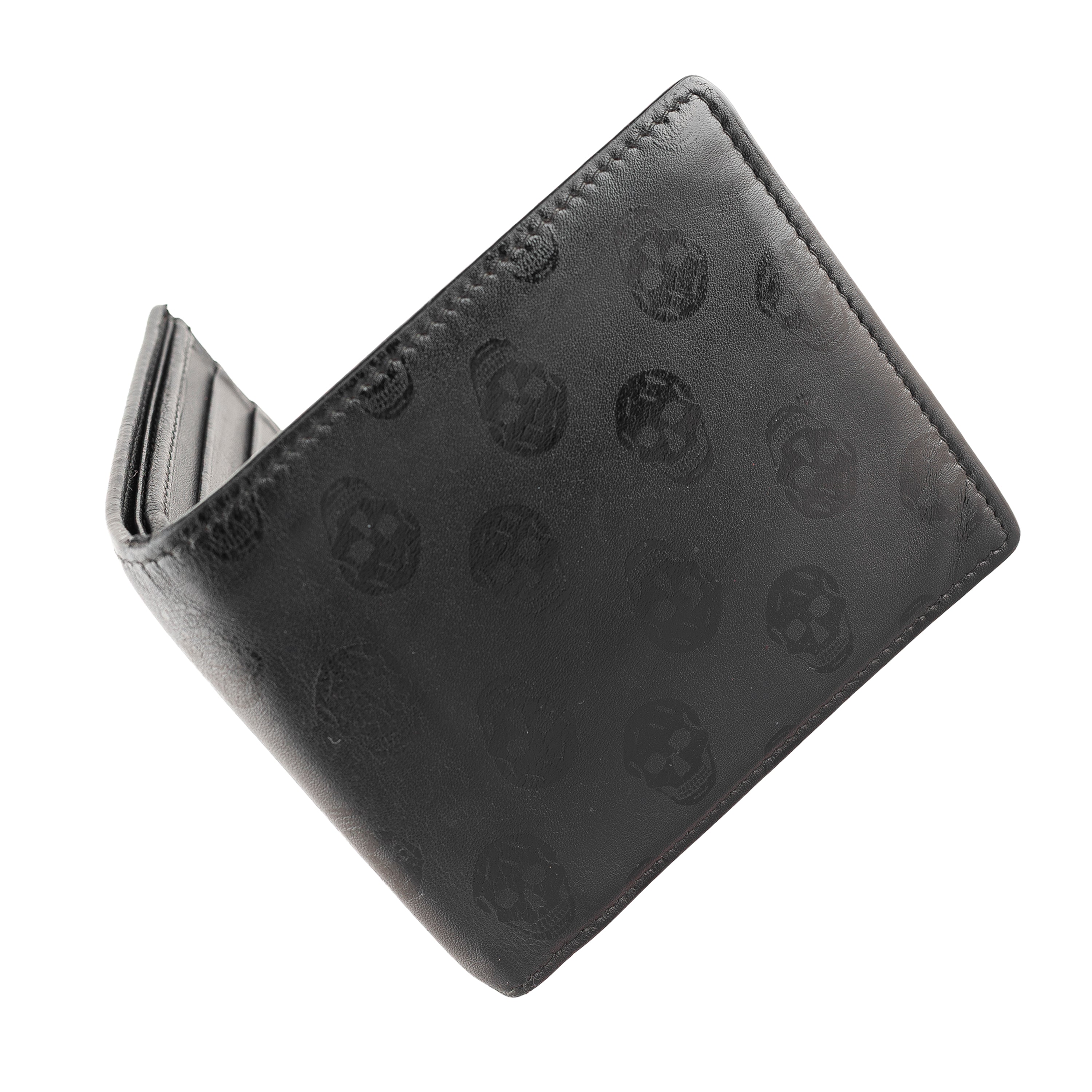 Alexander McQueen 2021 Biker Black Skull Wallet