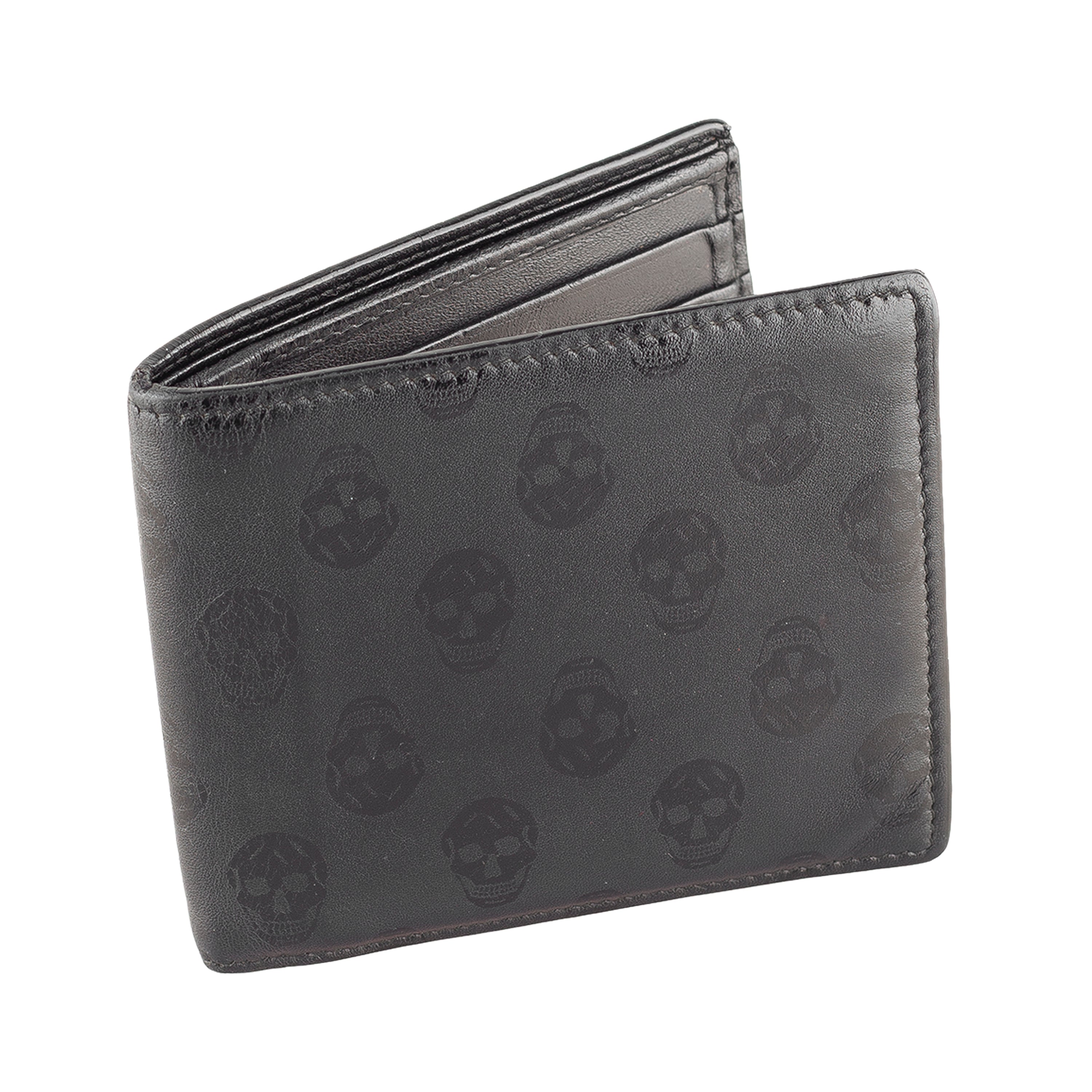 Alexander McQueen 2021 Biker Black Skull Wallet