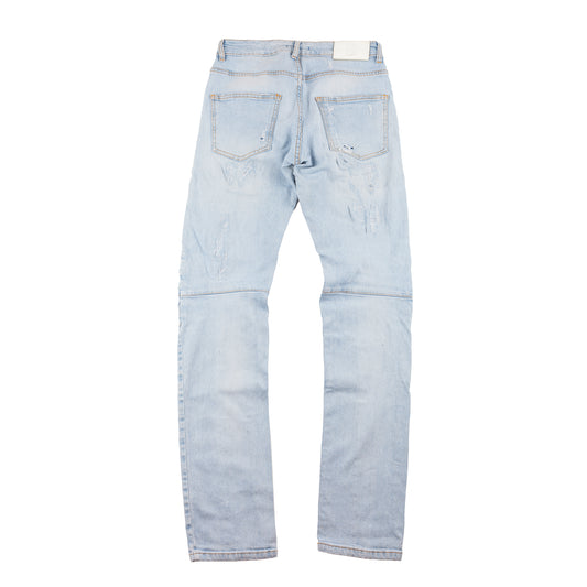 Pierre Balmain Blue Denim Distressed Biker Skinny Jeans