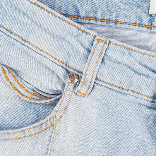 Pierre Balmain Blue Denim Distressed Biker Skinny Jeans