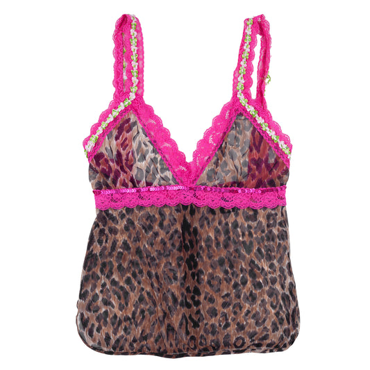 Dolce & Gabbana 1999 Cheetah Lace Camisole Top