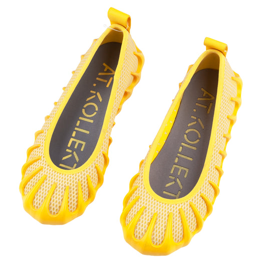 Nina Christen x At.Kollektive Plasma X Ballerina Bumblebee Yellow Slip Ons Ballerinas
