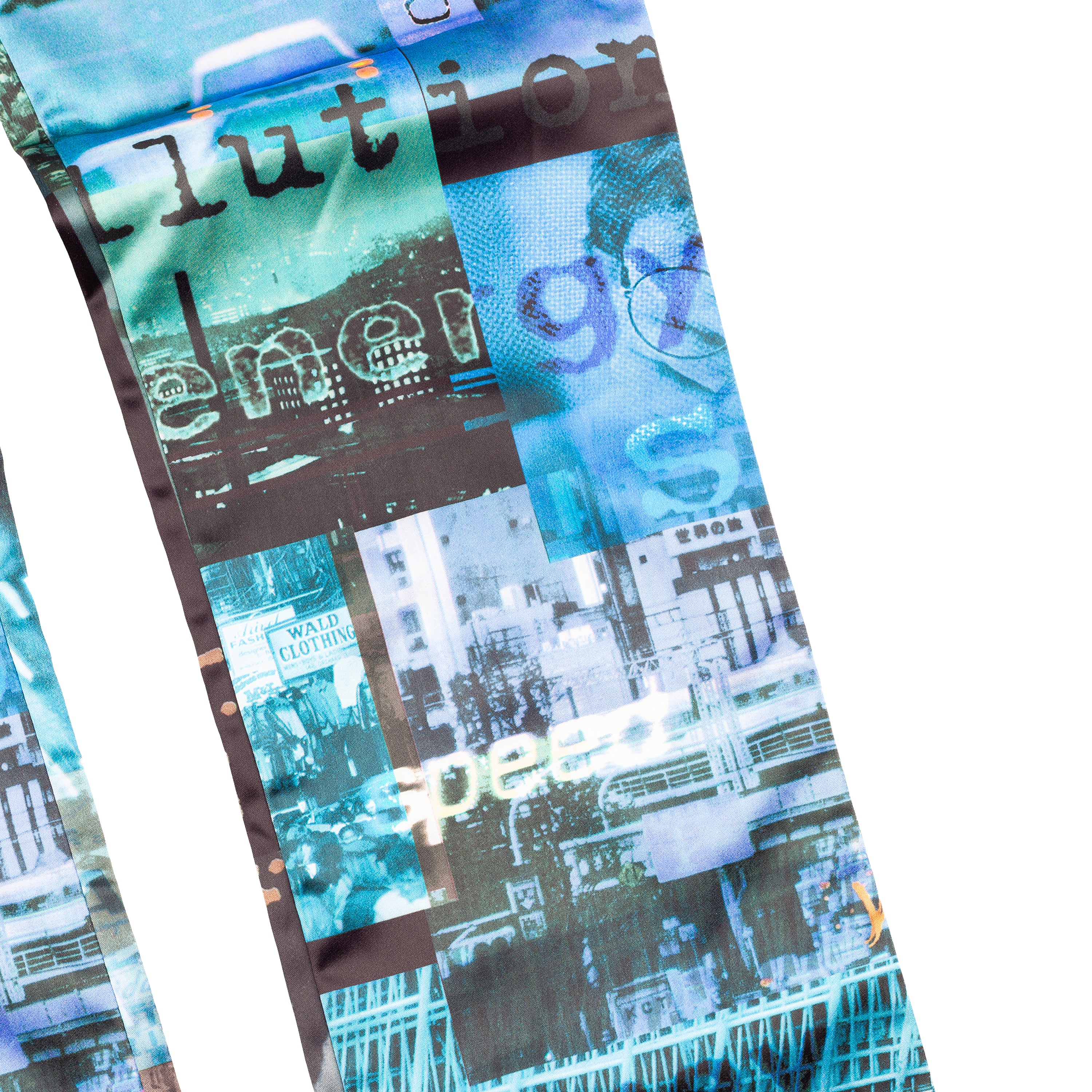 Moschino Rare Speed Money Dust Pollution Futuristic Blue Pants