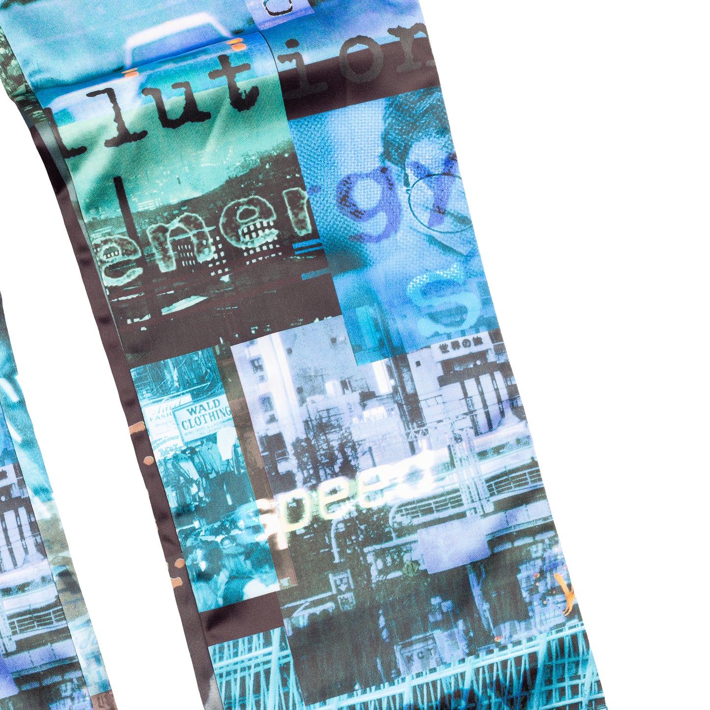 Moschino Rare Speed Money Dust Pollution Futuristic Blue Pants