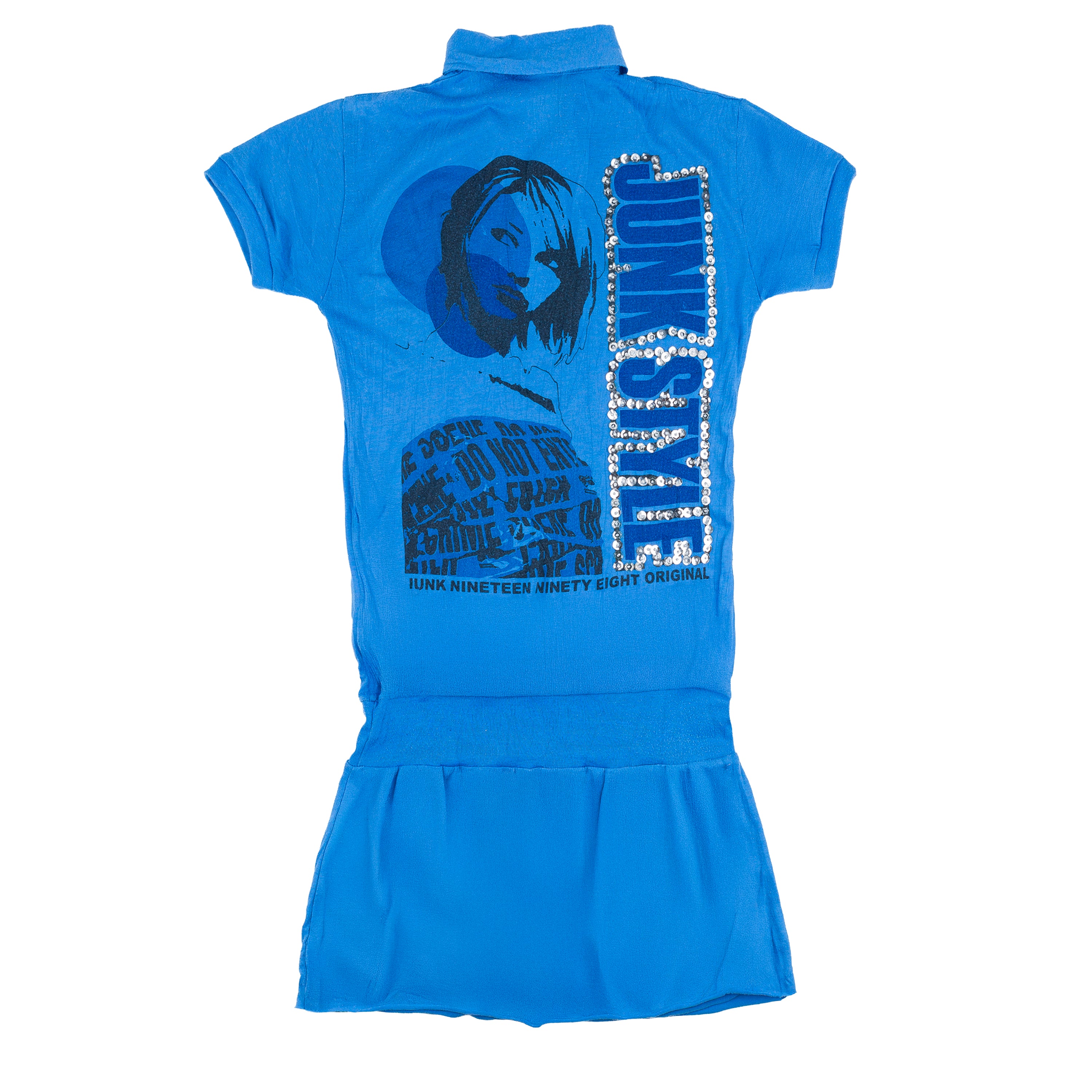 Vintage Polo Junk Style Mini Blue Dress