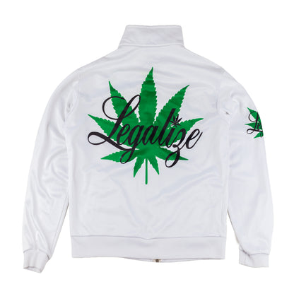 Vintage Mary Jane Pot Leaf White Track Jacket