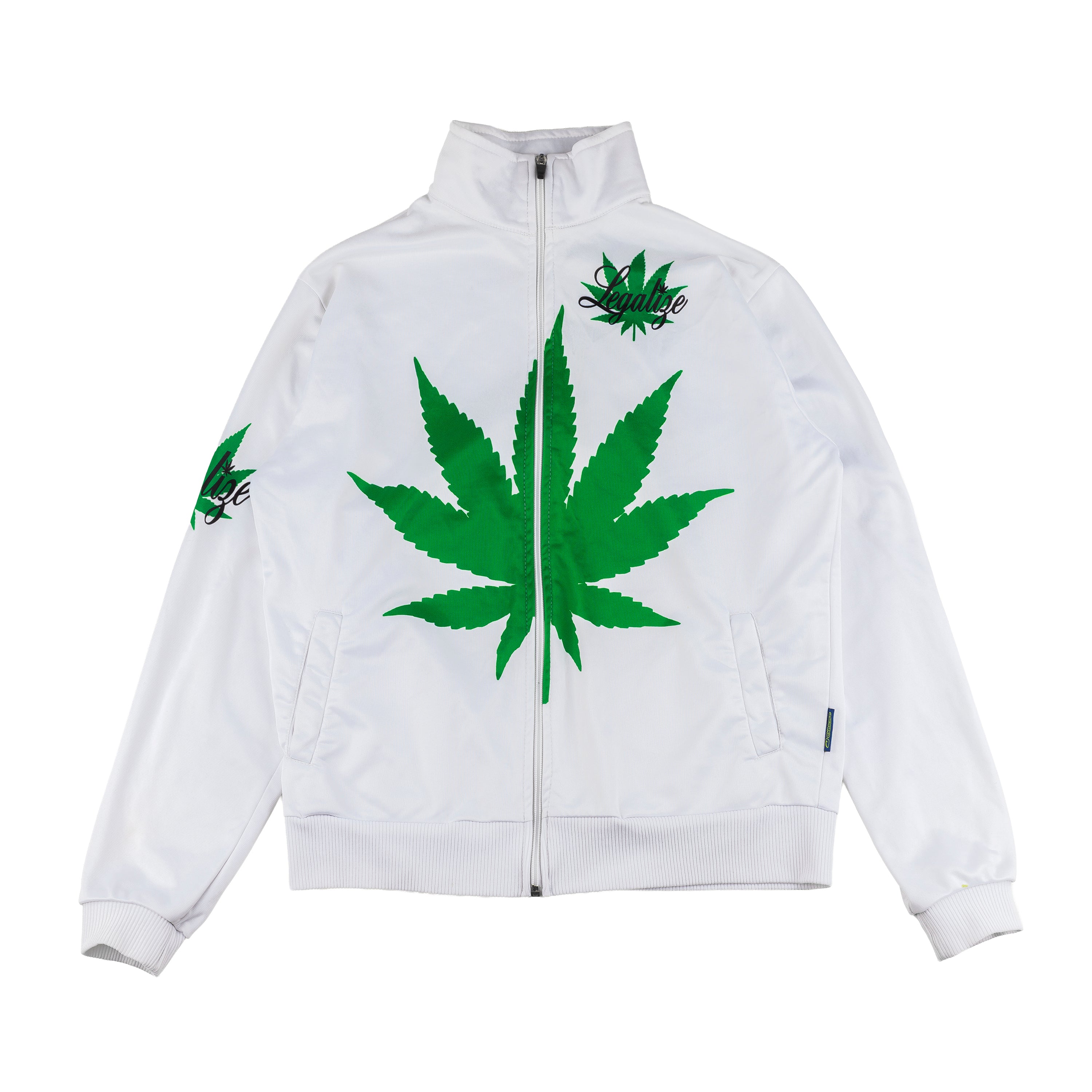 Vintage Mary Jane Pot Leaf White Track Jacket