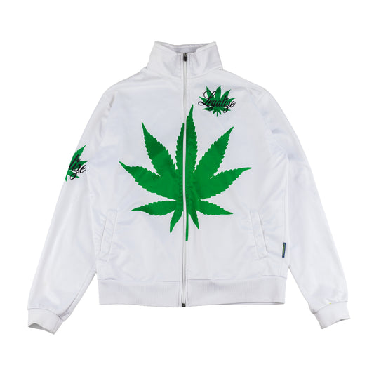 Vintage Mary Jane Pot Leaf White Track Jacket