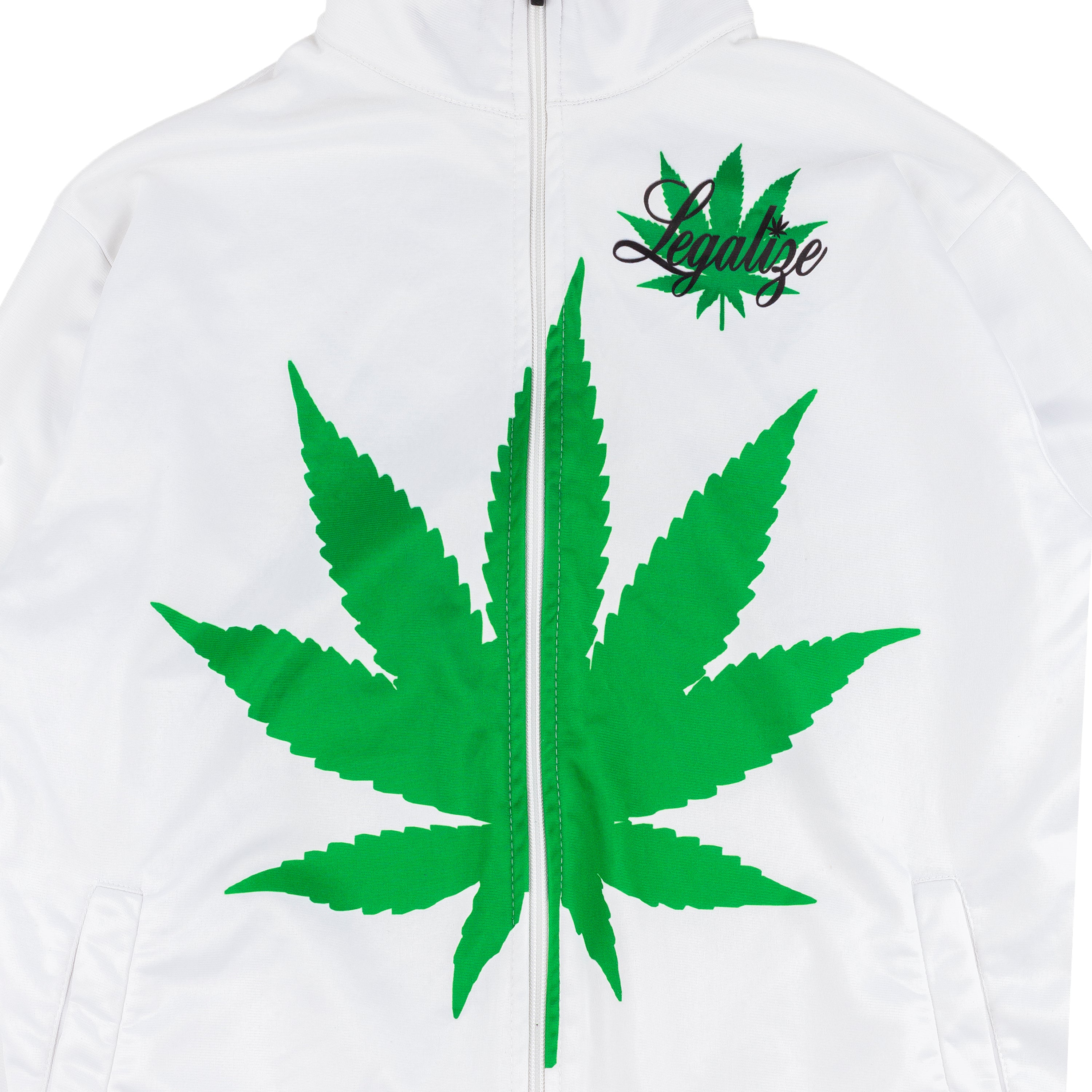 Vintage Mary Jane Pot Leaf White Track Jacket