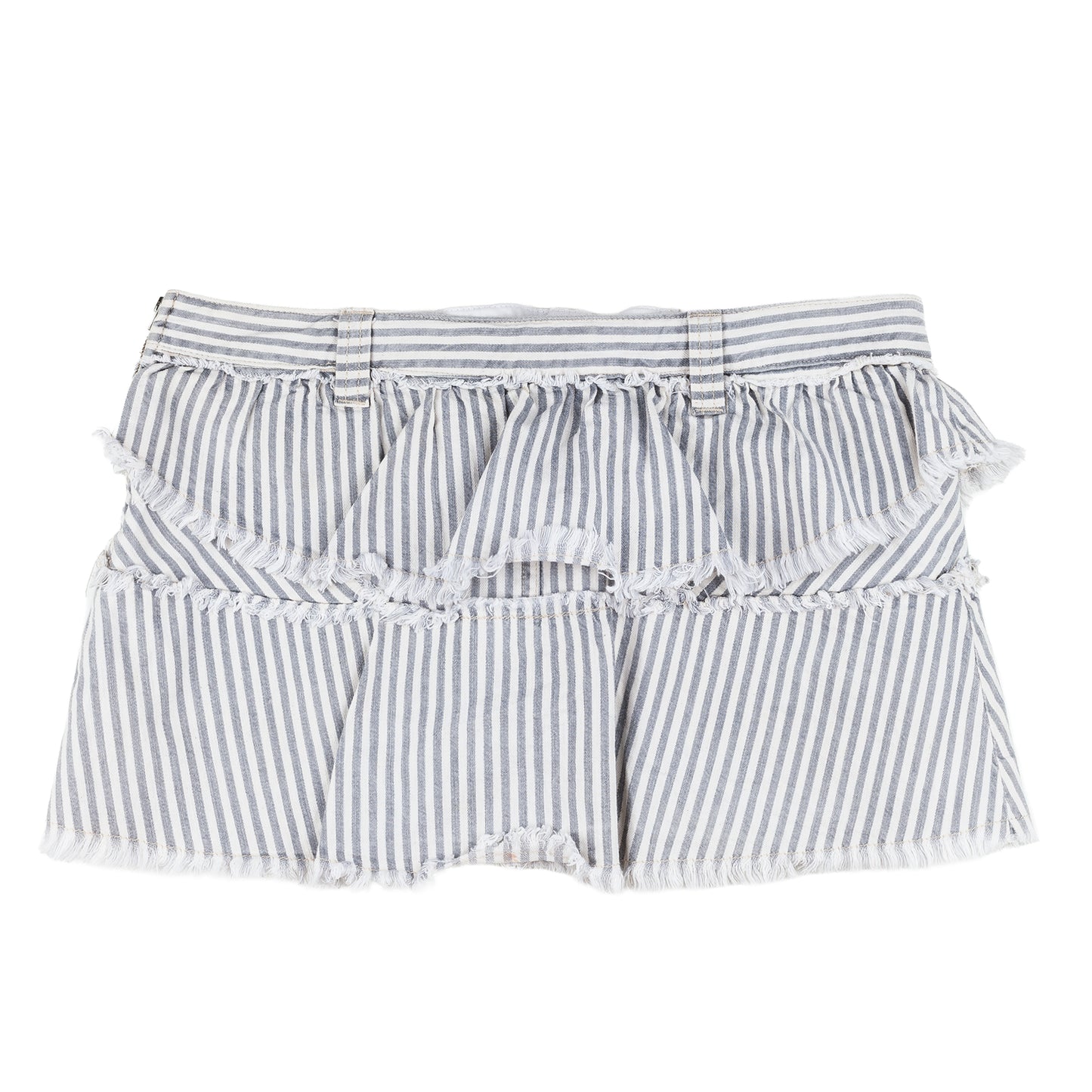 Isabel Marant Blue Striped Ruffled Mini Skirt