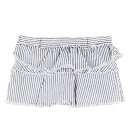 Isabel Marant Blue Striped Ruffled Mini Skirt