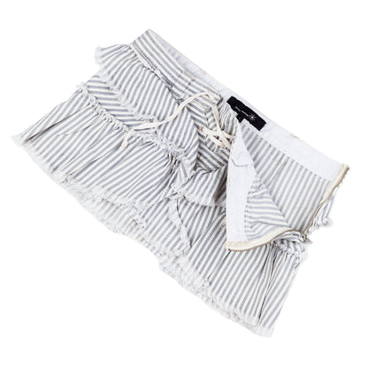 Isabel Marant Blue Striped Ruffled Mini Skirt