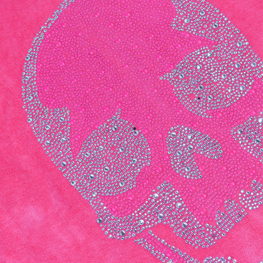 Philipp Plein Pink Crystal Detail Velvet Short Jumpsuit