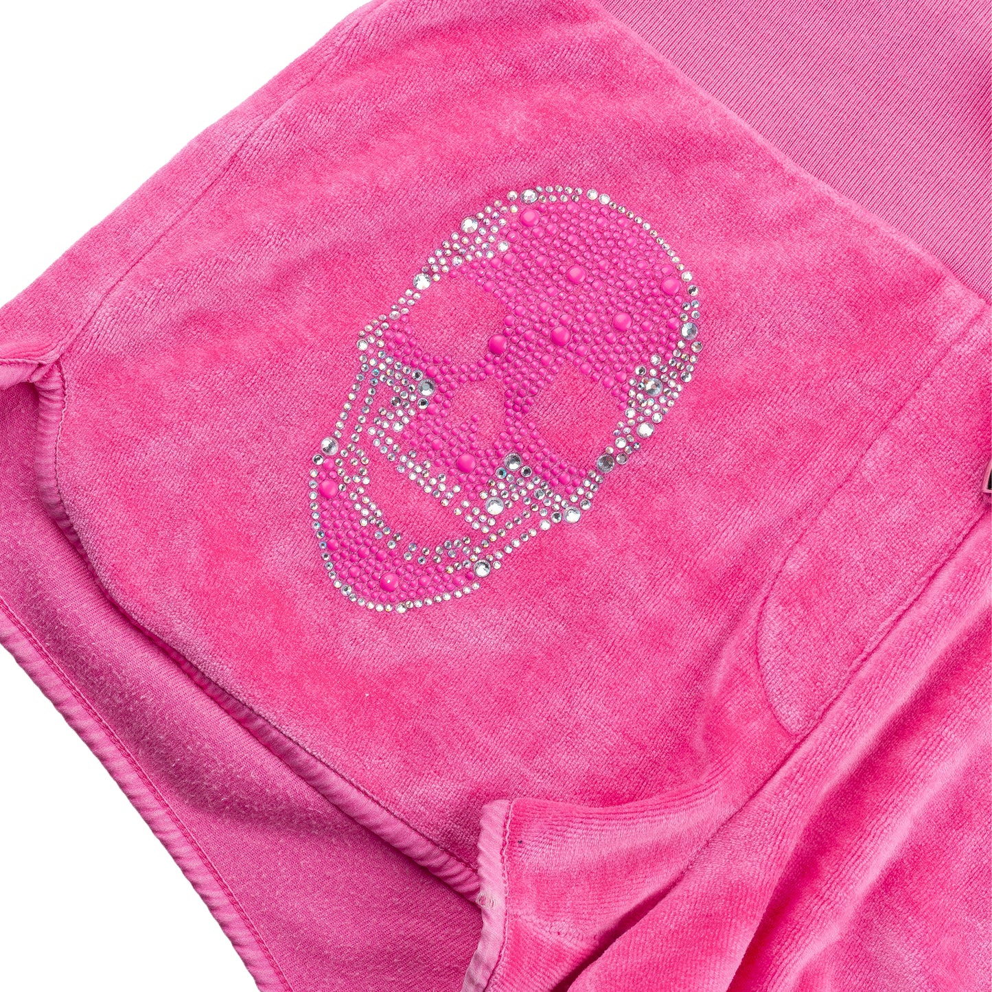 Philipp Plein Pink Crystal Detail Velvet Short Jumpsuit