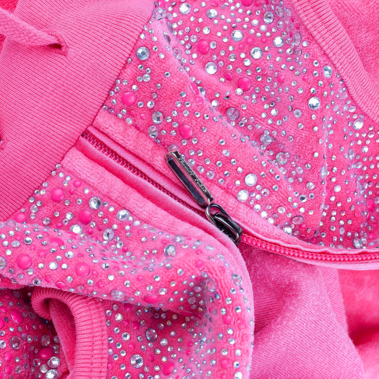 Philipp Plein Pink Crystal Detail Velvet Short Jumpsuit