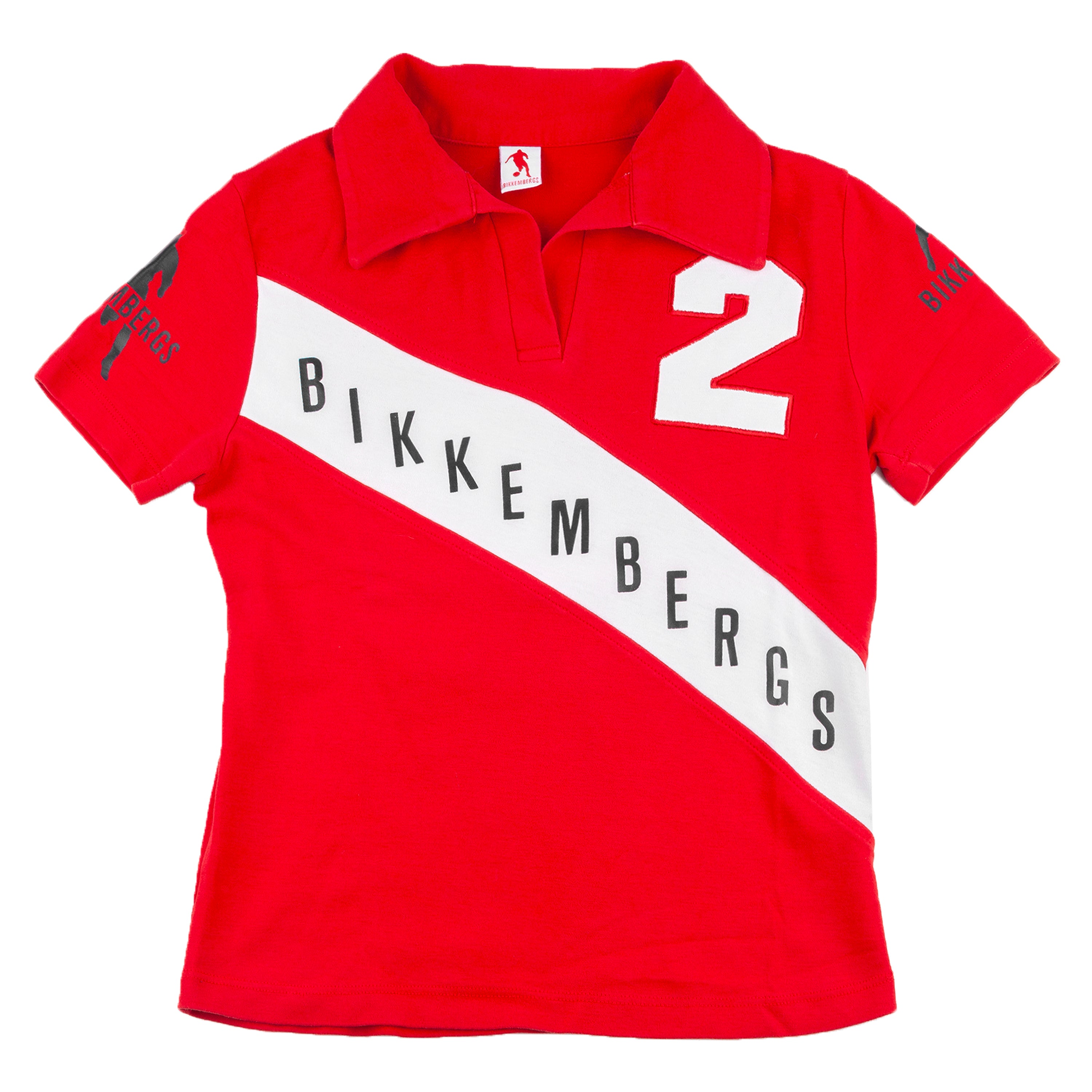 Dirk Bikkembergs White & Red Polo Short Sleeve Top