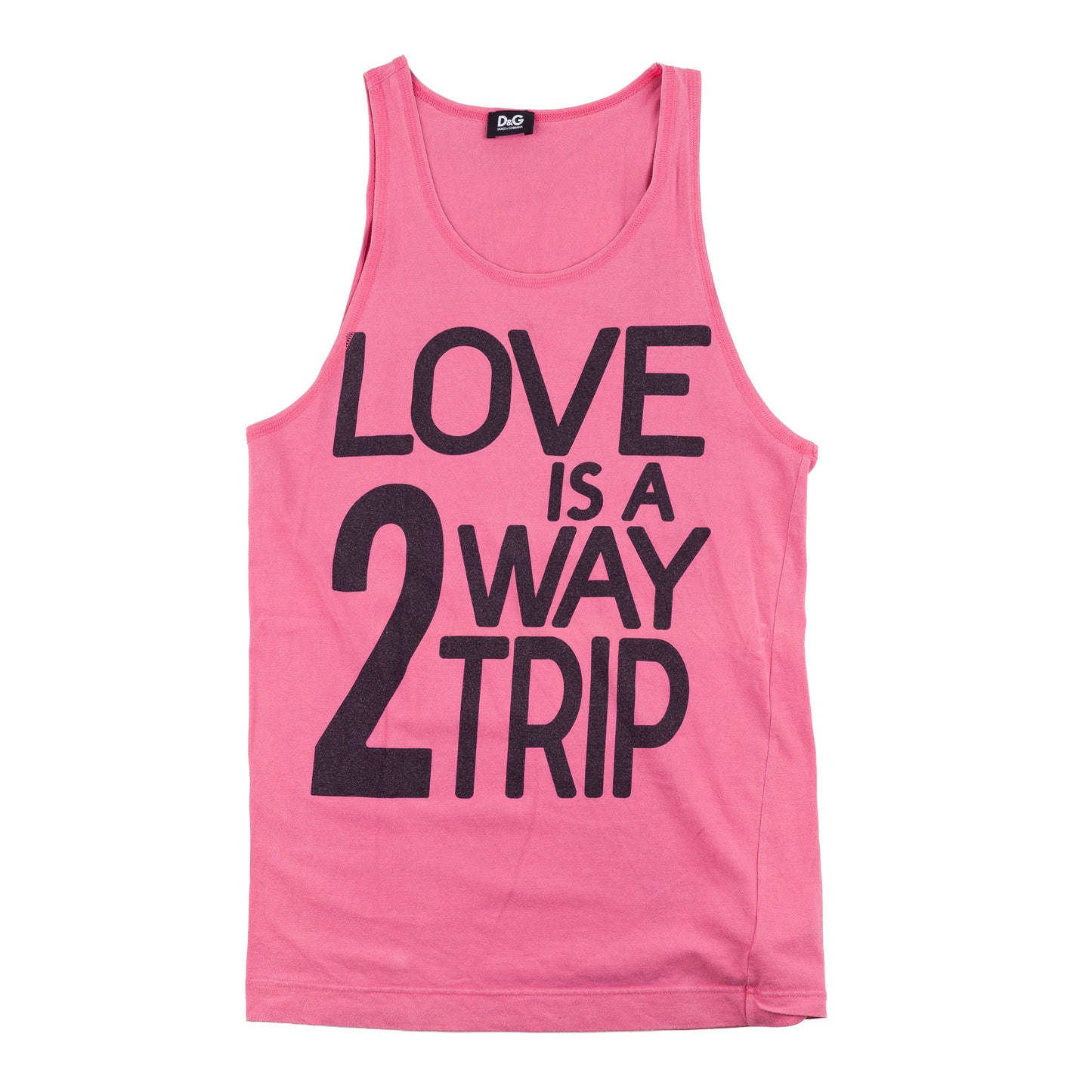 Dolce & Gabbana "Love is a 2 way trip" Pink Tank Top