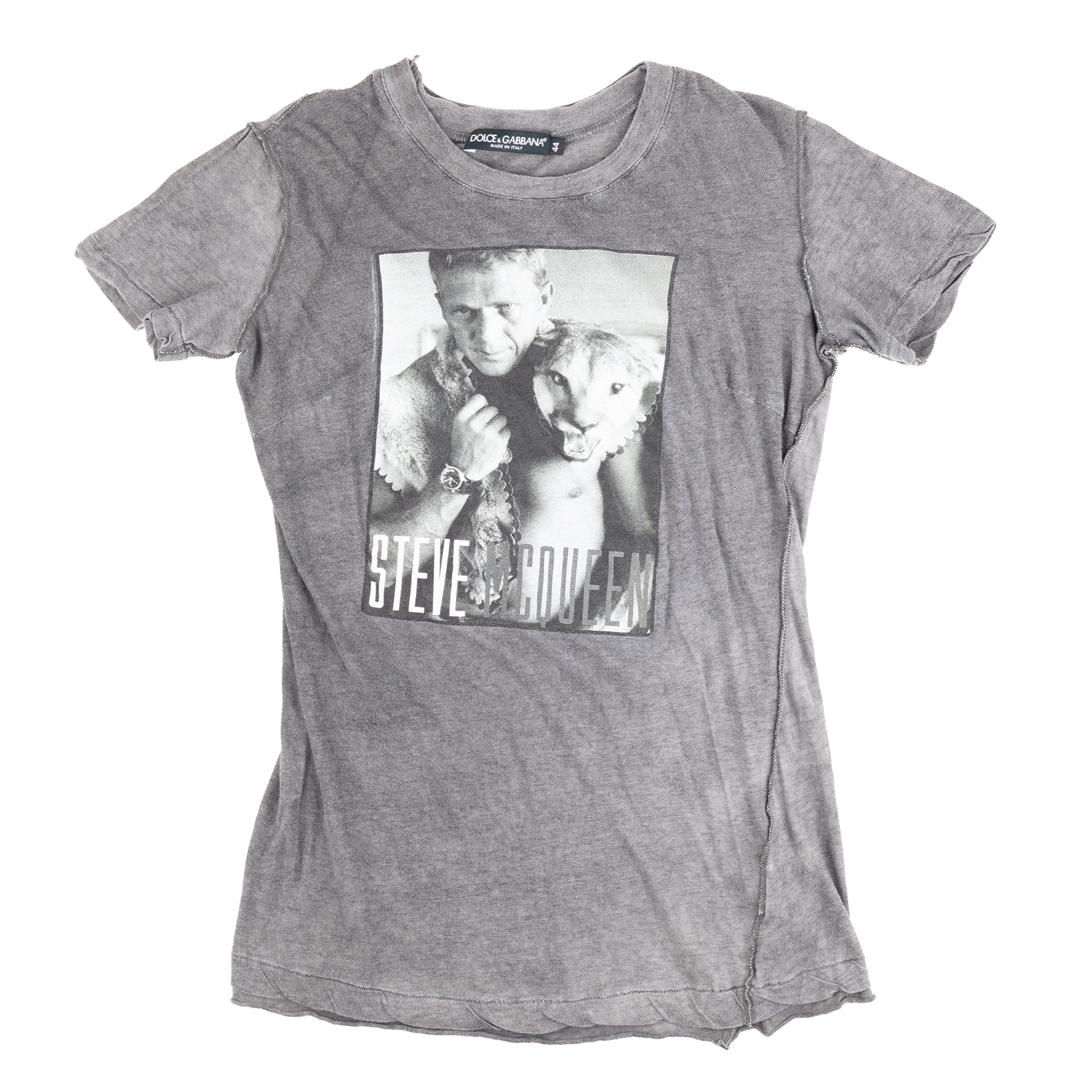 Dolce & Gabbana Steve McQueen Printed Gray T-Shirt