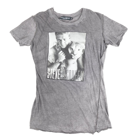 Dolce & Gabbana Steve McQueen Printed Gray T-Shirt