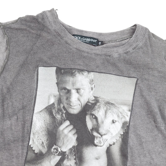 Dolce & Gabbana Steve McQueen Printed Gray T-Shirt
